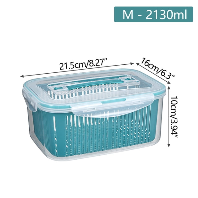 Large Food Storage Containers with Lids Airtight 1 Pcs Fruit Vegetable Storage Containers for Fridge Berries Vegetable Wash Vegetables Dehydration with Lids