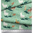 thumbnail image 3 of Soimoi Viscose Chiffon Fabric Rabbit,Sheep & Deer Kids Printed Craft Fabric by The Yard 42 Inch Wide, 3 of 3