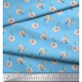 thumbnail image 3 of Soimoi Blue Poly Georgette Fabric Leaves & Freesia Floral Fabric Prints By Yard 42 Inch Wide, 3 of 5