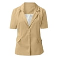 thumbnail image 3 of CEHVOM Cardigan pour Femme Aguichant à la Mode à Col en V Uni à Manches Courtes avec Poches Manteau Décontracté Liquidation, 3 of 4