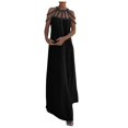 thumbnail image 1 of XDZJLR Robe Femme à Bretelles Spaghetti Dos Nu Maxi Moulante Cocktail Fête Longue Robe de Vacances, 1 of 6
