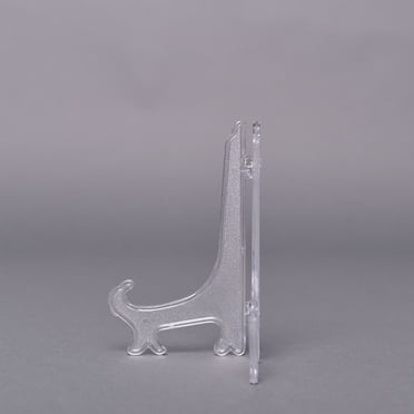 serony 10pcs Clear Plastic Easels Plate Holders Rack Book Pedestal Dish Rack Book Display Dish Rack Picture Frame Photo Book Pedestal Stand