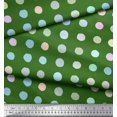 thumbnail image 3 of Soimoi Green Velvet Fabric Circle Geometric Print Fabric by Yard 58 Inch Wide, 3 of 5