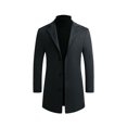 thumbnail image 2 of EGNMCR Jackets for Men Fall/winter New Style Plus Cotton Solid Color Woolen Lapel Men's Overcoat Jacket, 2 of 5