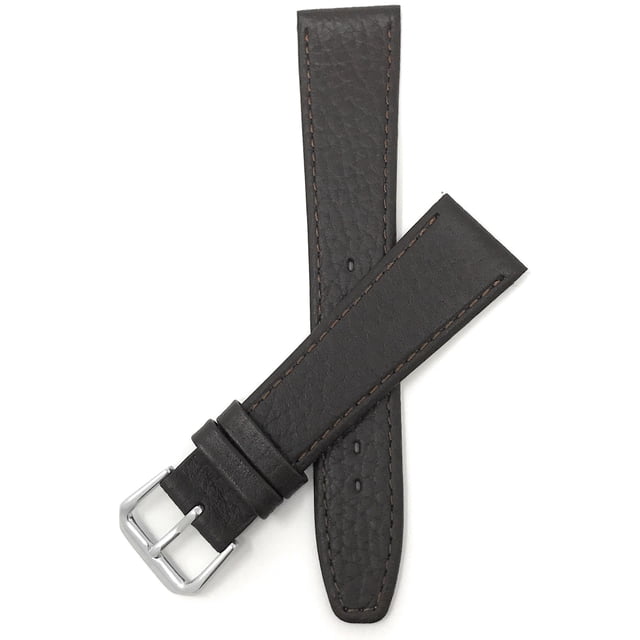 Extra Long (XL), 24mm Ultra Slim Leather Watch Strap Band, Buffalo Pattern
