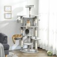thumbnail image 2 of PawHut 62" Cat Tree, Multi-Level Cat Tower with Scratching Post, Light Grey, 2 of 10