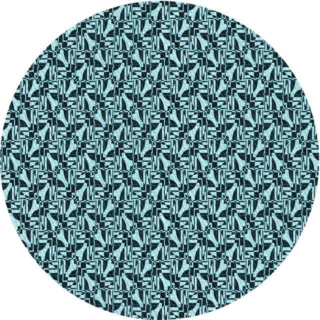 Ahgly Company Machine Washable Indoor Round Transitional Deep Teal Green Area Rugs, 5' Round