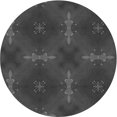 thumbnail image 1 of Ahgly Company Tapis Rond Lavable en Machine Intérieur Transitionnel Gris Cendré, 3 Pieds Rond, 1 of 7