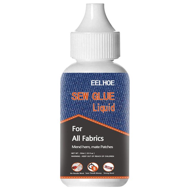 EGNMCR Colle pour Tissu Colle de Réparation pour Vêtements Lavable et Repassage Colle pour Tissu Vêtements 30 ml Eau de Réparation