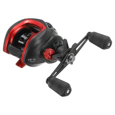 Baitcasting Fishing Reel Right-handed Max Low Profile Fishing Reels 8.1:1 Gear Ratio, Red Black