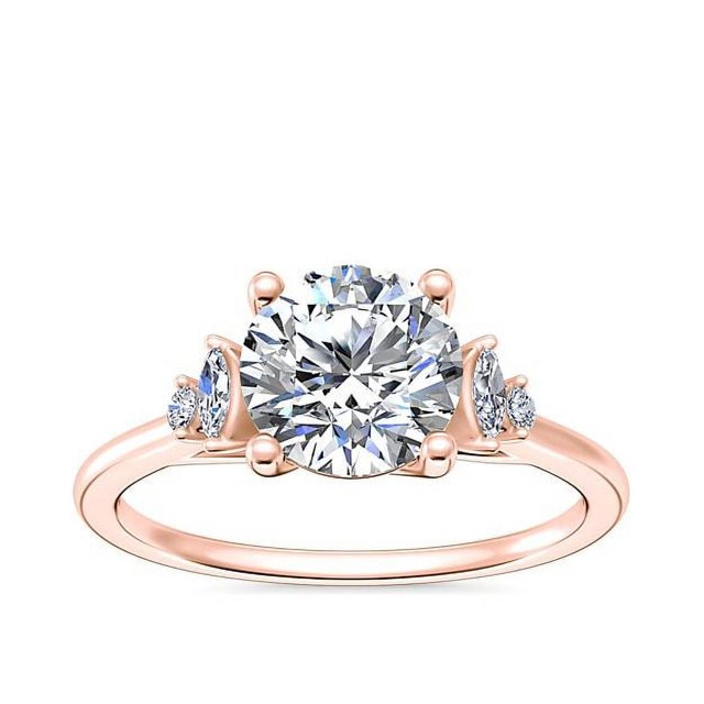 0.70 Carat Excellent Round Cut Real Diamond New Design Solitaire Ring for Wedding Solid 18K Rose Gold Size 11