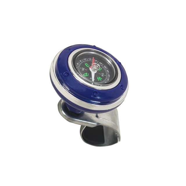 ZheElen Car Steering Wheel Knob with Compass Blue 8x8.5x6cm