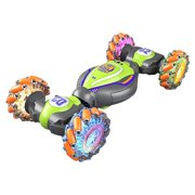 SIYTUAU Gesture And Handle Dual Control Stunt Remote Control Car With Twist Function Green Abs Plastic Children'S Holiday Gift Toy Rc Car Green