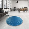 thumbnail image 4 of Ahgly Company Tapis d'Intérieur Lavable à la Machine, Carré, Transitionnel, Bleu, Tapis de Zone, 5 Pieds Carré, 4 of 7