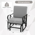 thumbnail image 3 of Gymax 2PCS Patio Glider Chair Single Outdoor Rocking Chair w/ Seat & Back Cushions Gray, 3 of 10