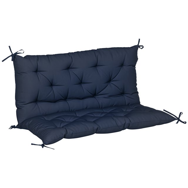 Outsunny Garden Bench Cushion with Backrest, Non-Slip 2 Seater Soft Pad