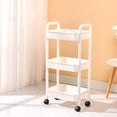 thumbnail image 3 of Sentmoon 3 Tier Rolling Cart Rolling Storage Cart with Drawers Kitchen Storage Cart 3-layer Black with Armrests Storage Rack Bathroom Toilet Toiletries Storage Cart for Bathroom and Toiletries, 3 of 7