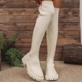 thumbnail image 2 of Bottes d'Hiver pour Femmes Décontractées au-Dessus du Genou à Talon Épais à Talon Bas, 2 of 9