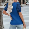 thumbnail image 4 of Liquidation! T-Shirt Grande Taille pour Femmes, Blouse à Manches Courtes d'Été pour Femmes, Blouses à Col Rond Mode Féminine Couleur Unie, 4 of 5