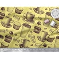 thumbnail image 3 of Soimoi Rayon Fabric Burger,Cupcake & Cups Printed Craft Fabric by the Yard 42 Inch Wide, 3 of 3