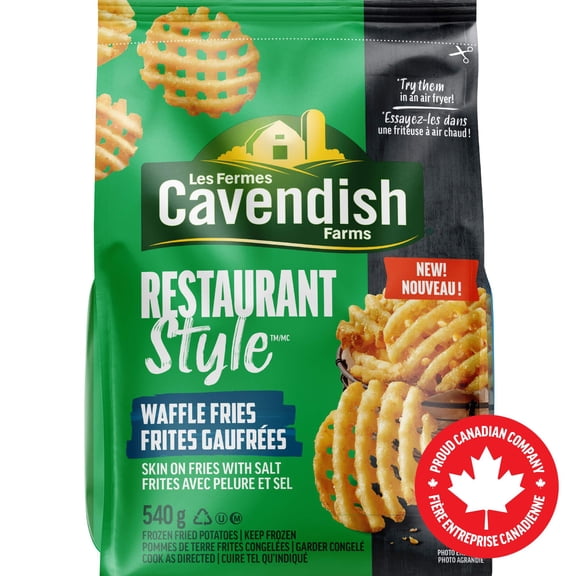 Les Fermes Cavendish Restaurant Stlye Frites Gaufrée | Fait au Canada | Fière entreprise canadienne 540g