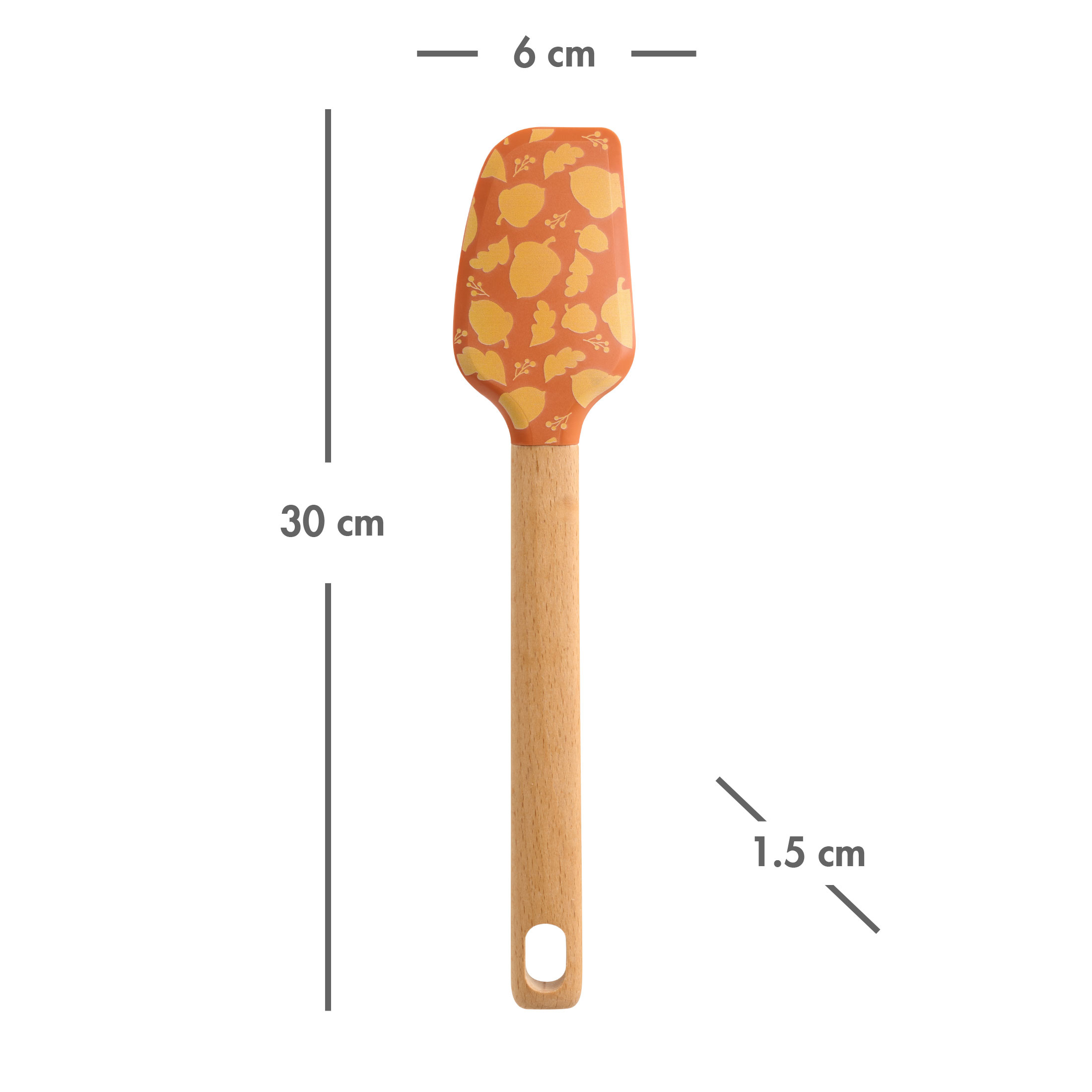 Tout-pour-célébrer spatule silicone 12", noisettes orange