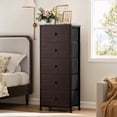 thumbnail image 2 of GUNAITO Commode Haute pour Chambre avec 5 Tiroirs Commode Bac de Rangement en Tissu Brun, 2 of 9