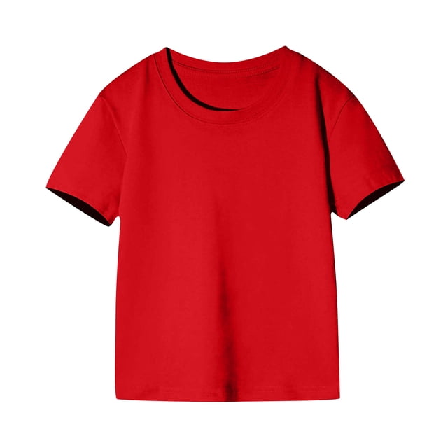 FAIWAD Unisexe Garçons Filles T-Shirts à Manches Courtes Tout-Petits Bébé Col Rond Été Coton Couleur Unie T-Shirts