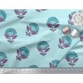thumbnail image 2 of Soimoi Georgette Viscose Fabric Leaves & Floral Block Printed Fabric 1 Yard 42 Inch Wide, 2 of 3