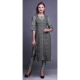 thumbnail image 2 of Bimba Kurti Longue Droite pour Femmes Imprimée Indienne en Rayonne Slub Tunique à Manches 3/4, 2 of 6