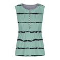 thumbnail image 5 of Timegard Tank Tops for Women Notched V-Neck Button Ruched Striped Sleeveless Tshirts Casual Tunic Top, 5 of 5