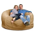 thumbnail image 1 of Ultimate Sack 6000 6-Foot Bean Bag Chair Oversized Foam Lounger, Camel Suede Cover, 1 of 8