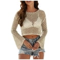 thumbnail image 1 of Bathing Suits Woman -New Ladies' Sweaters With Loose Round Neck And Hollow Sleeves, Bikinis For Women, 1 of 5