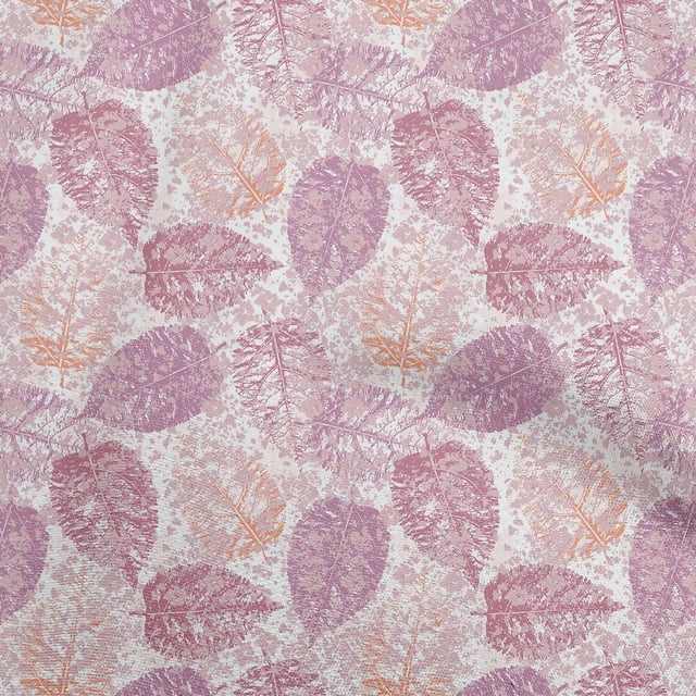 oneOone Polyester Lycra Light Pink Fabric Leaves Fabric For Sewing Printed Craft Fabric By The Yard 56 Inch Wide