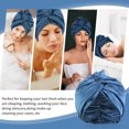 thumbnail image 3 of maskred Ample Space Satin Bonnet Comfortable And Exquisite Craft For Hair Care Large Navy 1Set, 3 of 6
