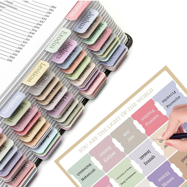 Czzoypi Bible Guide Tabs, Enhanced Navigation Bible Book Tabs with Blank Tabs, Customizable Bible Index Tabs for Study, Church, Home Travel