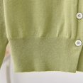 thumbnail image 4 of Fartey Cropped Cardigan Sweater for Women 2025 Long Sleeve V-Neck Button Down Short Knitted Sweater Simple Solid Color Daily Cardigans Green L, 4 of 9