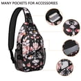 thumbnail image 2 of Watercolor Flower Pattern Sling Bag for Travel, Lightweight Artistic Floral Crossbody Shoulder Backpack for Spring and Summer, 2 of 6