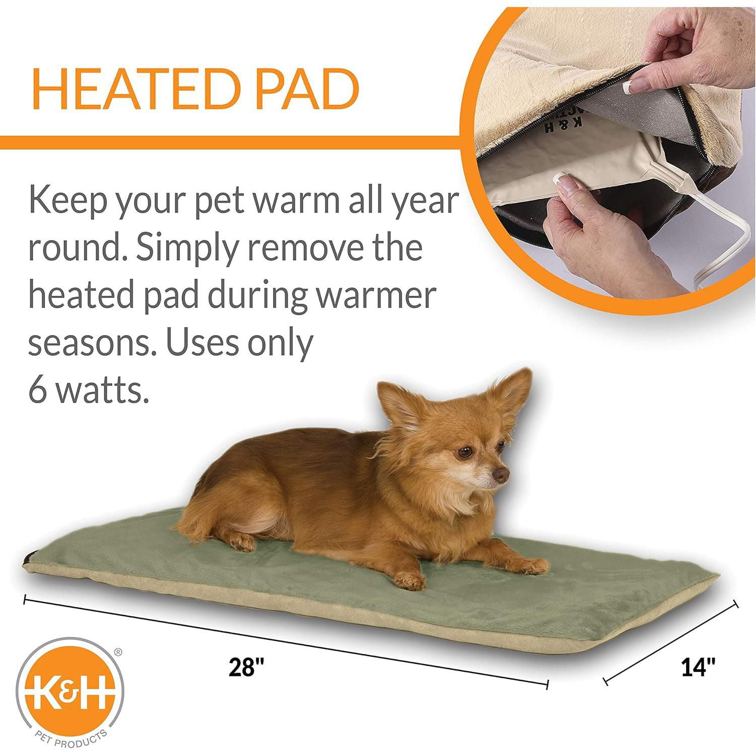 K&H Tapis de chat intérieur chauffant Thermo-Pet 6 watts