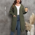 thumbnail image 3 of CEHVOM Women's Fashion Solid Color Plus-Size Loose MIDI Style Double Pockets Sweater Tops Clearance, 3 of 4