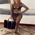 thumbnail image 4 of Robe Longue Maxi Transparente en Maille Perlée pour Femmes, Couverture de Bikini de Plage, 4 of 7