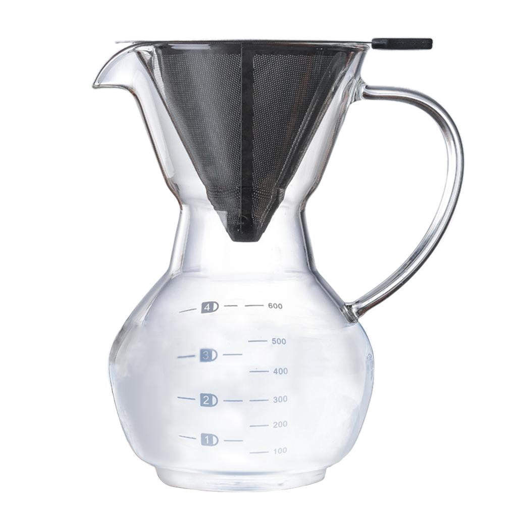 DOLITY Coffee Maker 300ml/600ml Glass Coffee Pot&Coffee Brewer with Stainless Steel