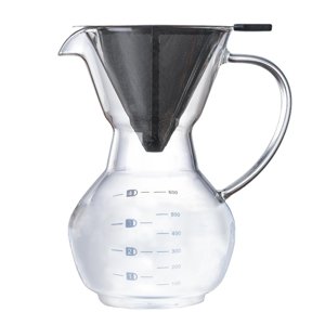 DOLITY Coffee Créateur 300ml/600ml Poêle à café en verre avec acier inoxydable