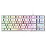 Thinsony Wired LED Backlit Keyboard Gamer 87-Key Mechanical Keyboards Black Ergonomic Spill Resistance Computer Birthday Gifts White