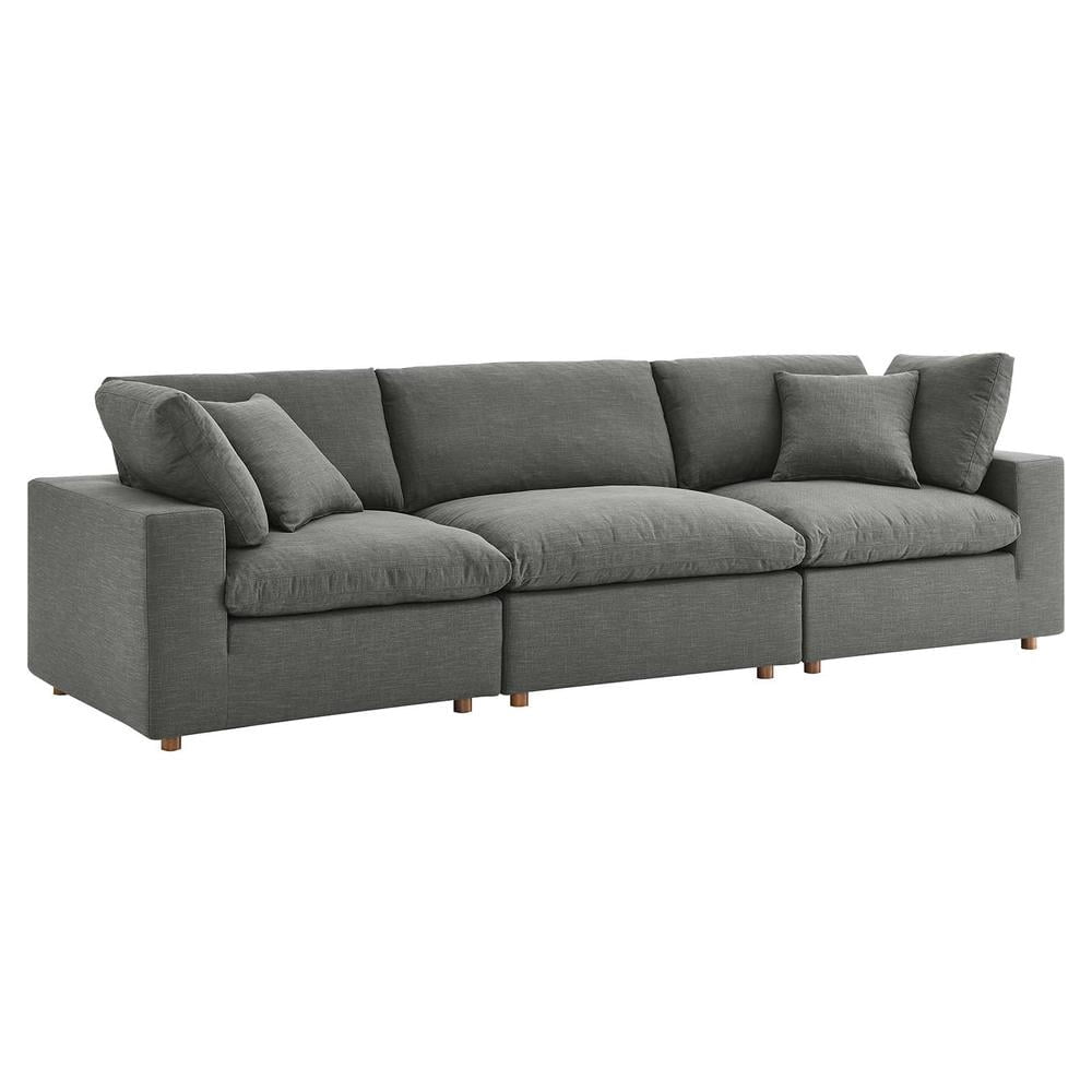 Modway Commix Ensemble de Canapé Sectionnel 3 Pcs Rembourré et Garni de Duvet, Gris