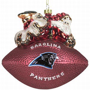 Carolina Panthers 5 1/2 Pouces Ornement de Football en Verre Peggy Abrams