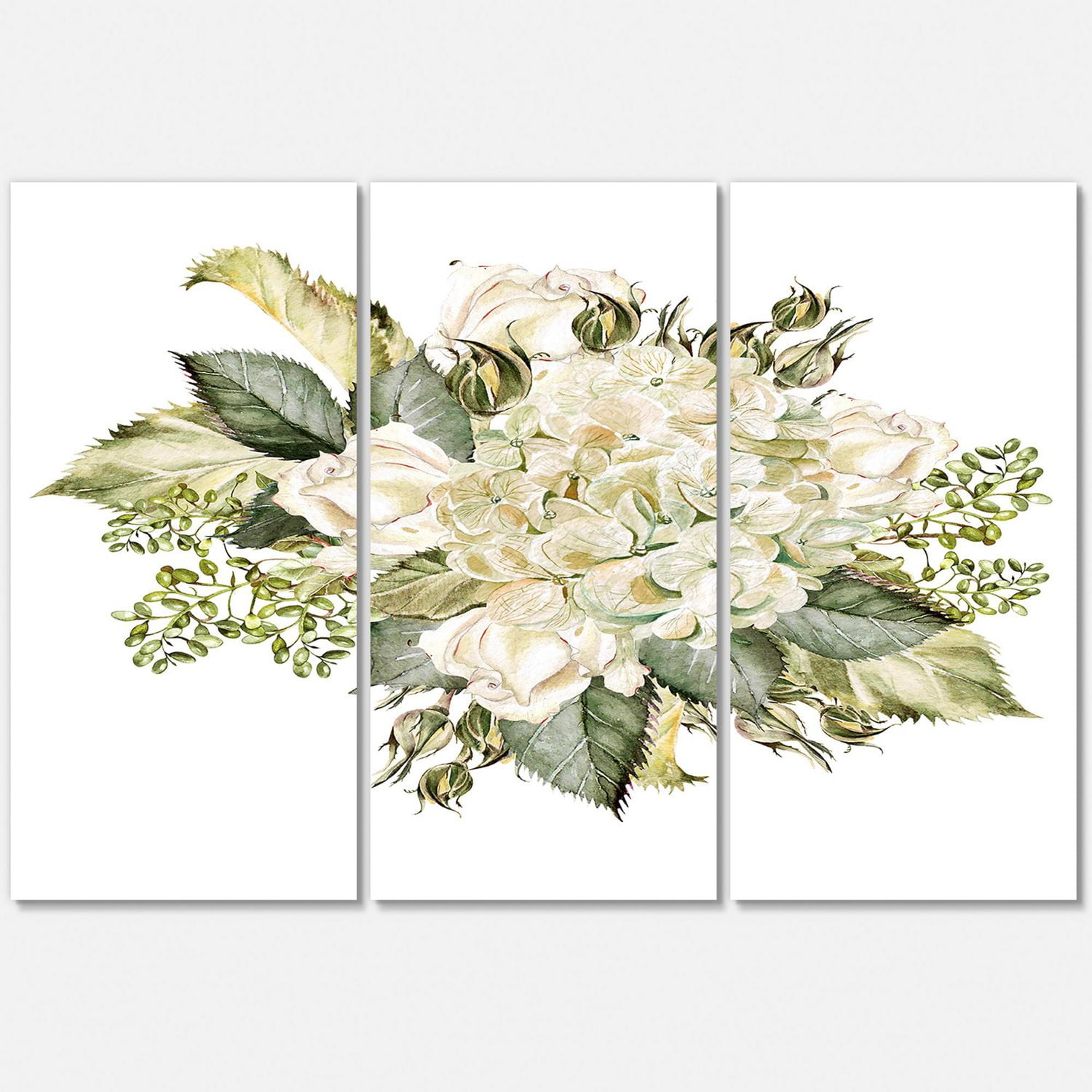 Designart Beau Bouquet Avec Hudrangea et Roses Art mural sur toile