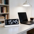 thumbnail image 3 of JASKFLY LED Digital Wall Clock Large Display Alarm Clock with Digital Calendar Multifunctional for Living Rooms Bedrooms & Offices White, 3 of 8