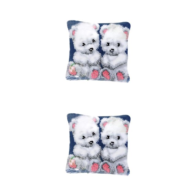 Transemion Creativity DIY Accessories Embroidery Pillow Kits Hypoallergenic Fabric Gift Type1 2Set