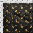 thumbnail image 3 of oneOone Tissu Polyester Spandex Jaune Floral Rétro Matériel de Couture Imprimé Tissu au Mètre 56 Pouces de Large, 3 of 5
